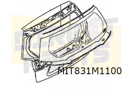 Mitsubishi Outlander achterklep (1/10-9/12) Origineel! 5801A, -, Nieuw, Ophalen of Verzenden, Achter