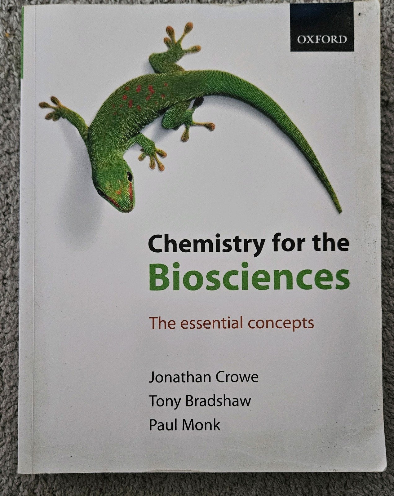 Chemistry for the Biosciences - Crow, Bradshaw & Monk, Ophalen of Verzenden, Gelezen, Crow, Bradshaw & Monk, Natuurwetenschap