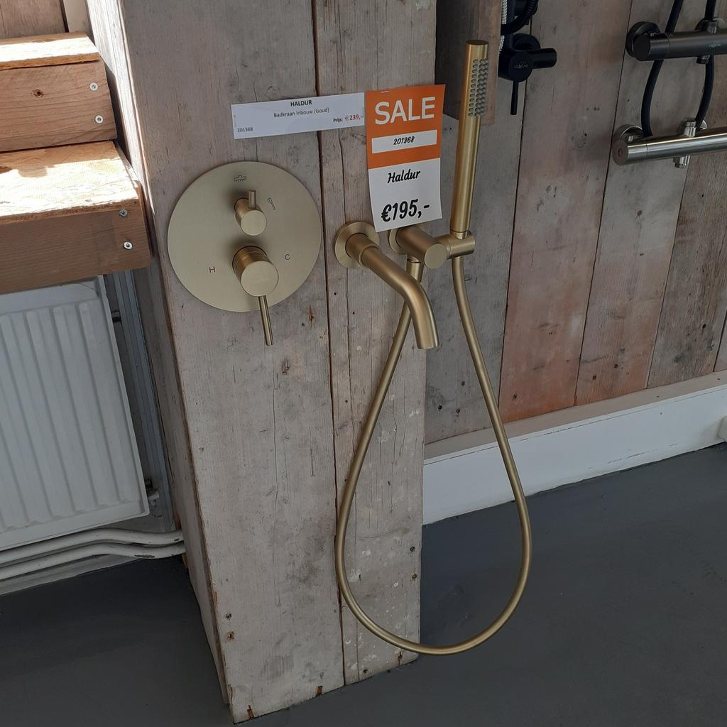 OP=OP Geborsteld goud, Inbouw badkraan, Handdouche, Haldur, Ophalen of Verzenden, Nieuw, Goud