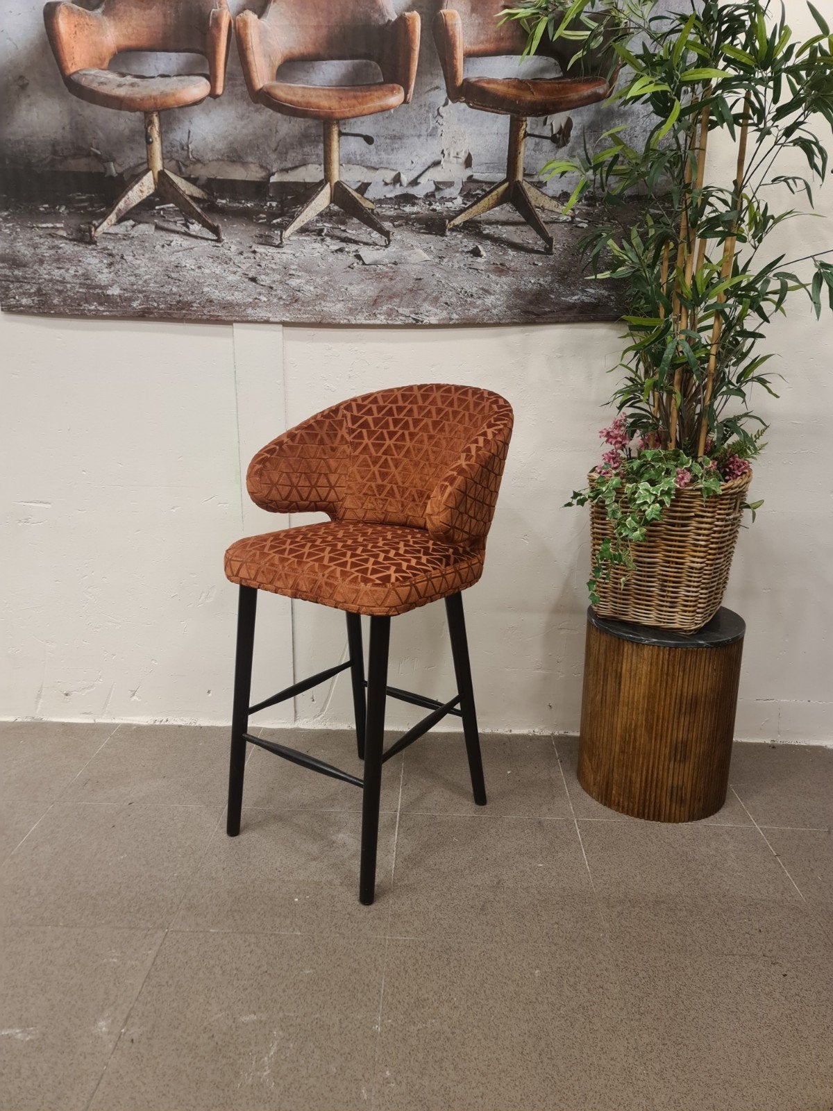 Nieuwe Richmond Indigo barstoel triangel 3006 rust €220p/st, Ophalen, Met voetsteun, ., 60 tot 90 cm