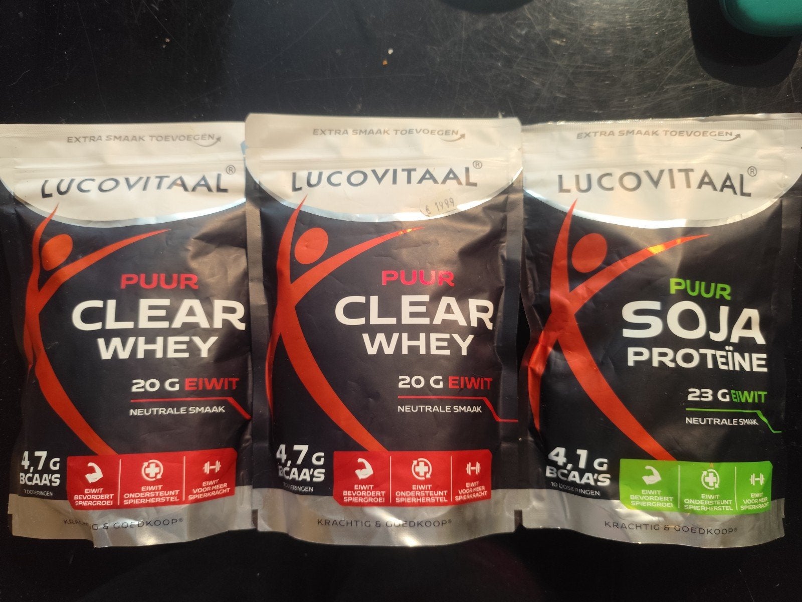 Lucovitaal Puur Clear Whey & Soja Proteïne - 3 zakjes, Ophalen of Verzenden, Nieuw