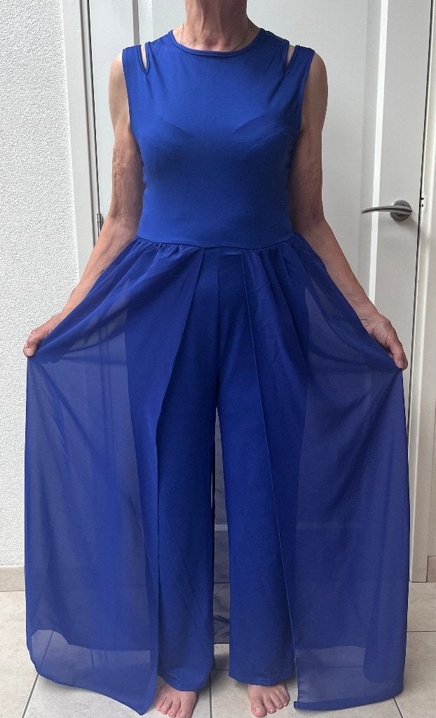 JUMPSUITS MET TULE ROK 2X NIEUW KONINGS BLAUW MAAT M + L. (, Kleding | Dames, Ophalen of Verzenden, Nieuw, Maat 38/40 (M), Blauw