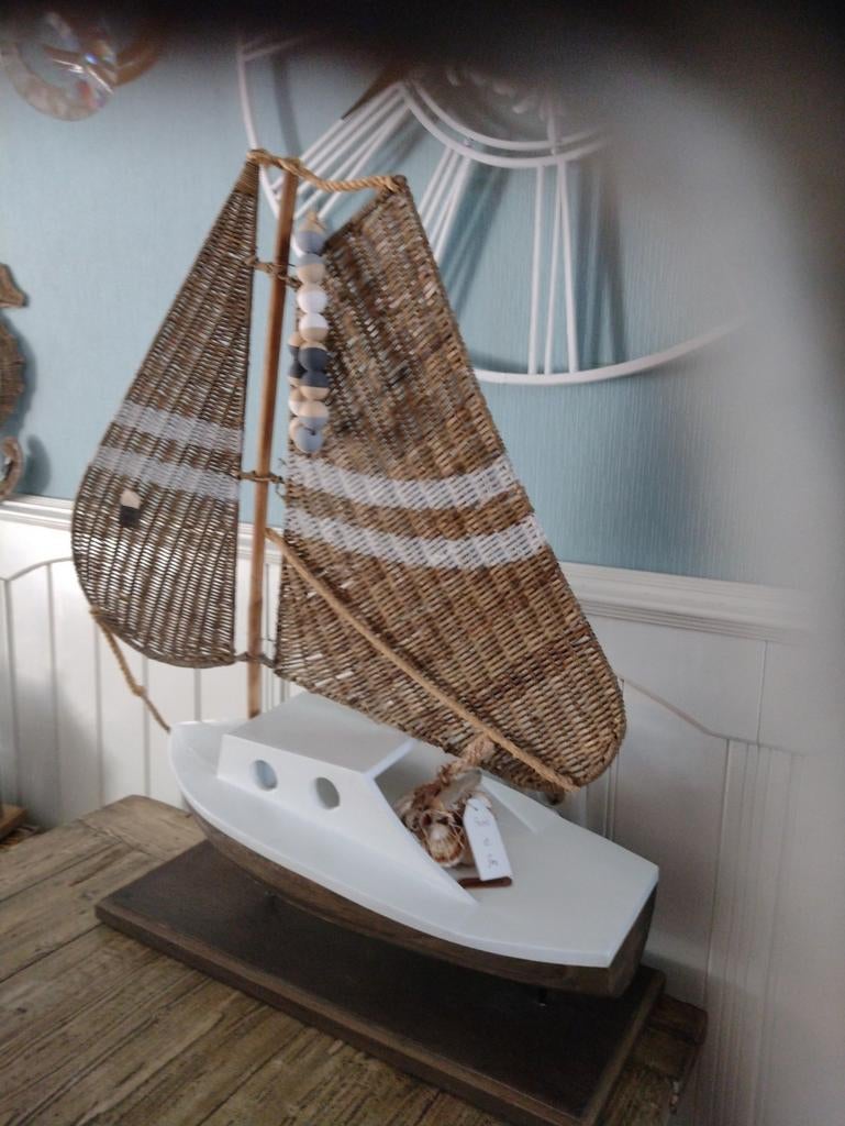 Prachtige Riviera Maison boot, grootste maat, punt gaaf!, Hout, Ophalen of Verzenden, Wit, Landelijk
