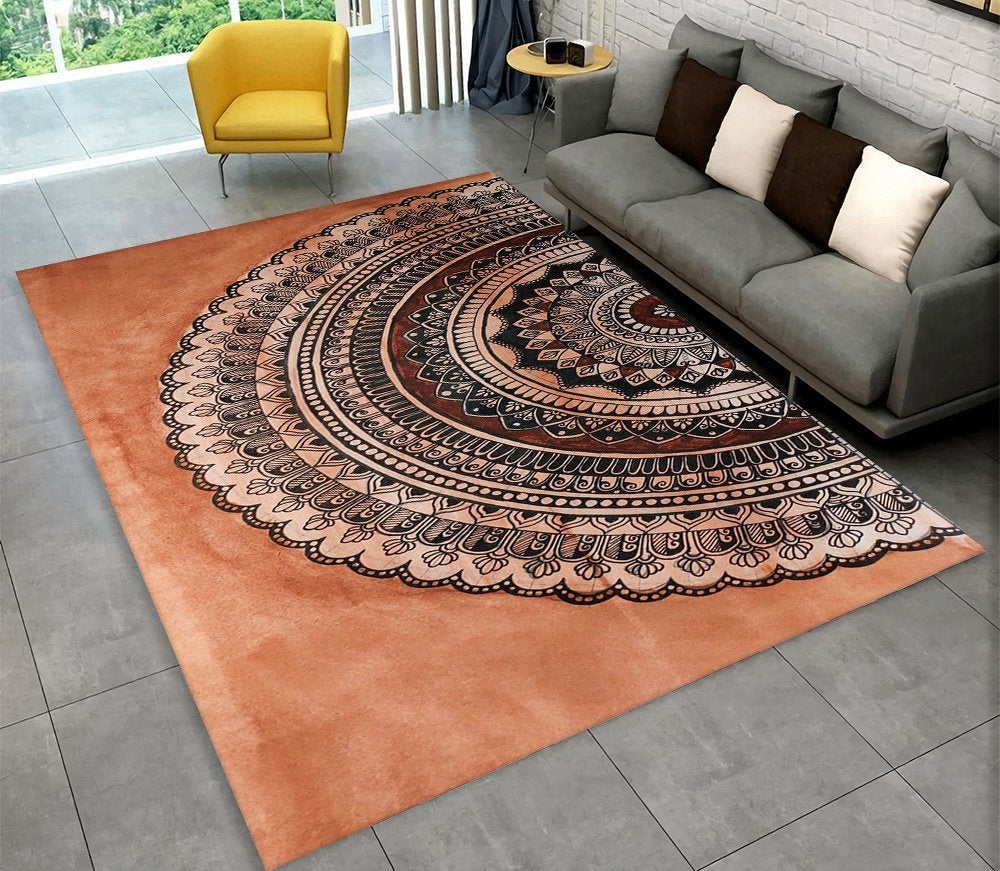Bohemian Rechthoekig Vloerkleed 3 Beige Tapijt Boho Mandala, Huis en Inrichting, Verzenden, 50 tot 100 cm, Rechthoekig, Nieuw