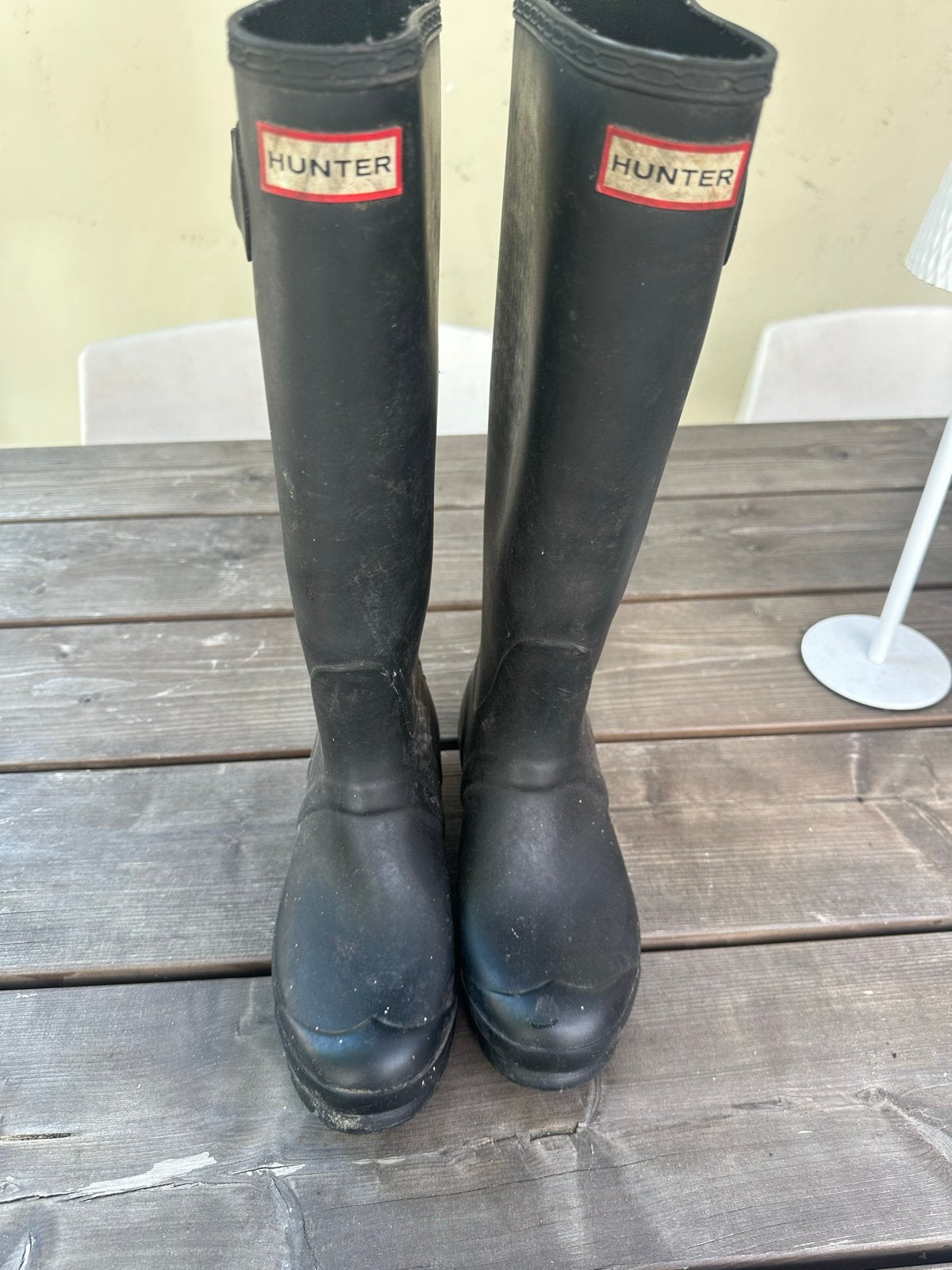 Hunter regenlaarzen zwart maat 37, Kleding | Dames, Schoenen, Ophalen of Verzenden, Gedragen, Zwart, Regenlaarzen
