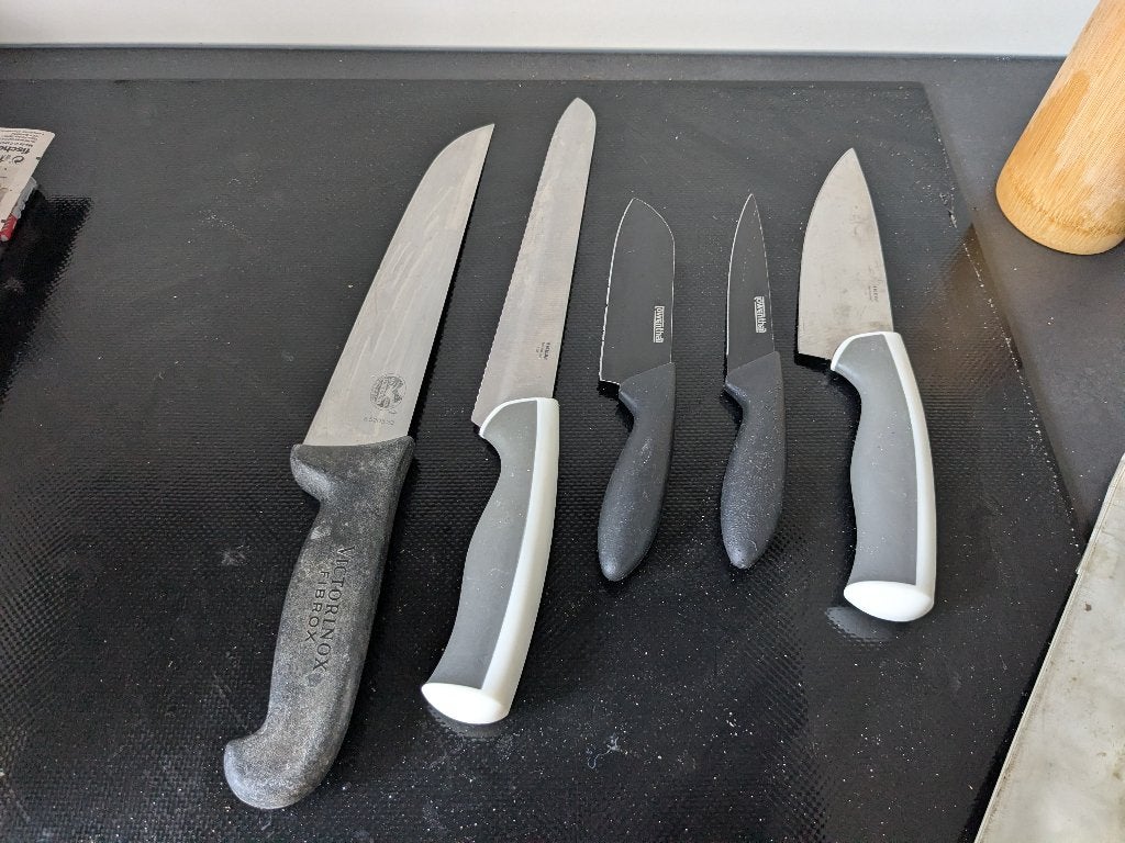 Diverse keukenmessen, Huis en Inrichting, Keuken | Bestek, Ophalen, Gebruikt, Rvs of Chroom, Los bestek
