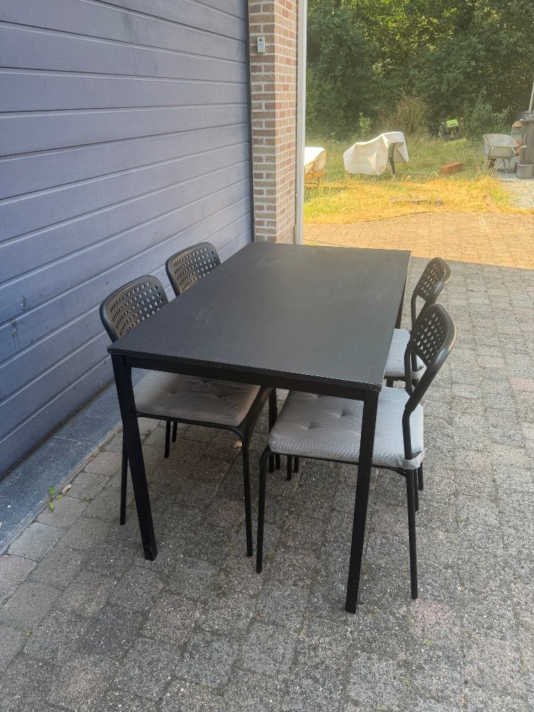 Keukentafel / tafel met stoelen en stoelkussens, Huis en Inrichting, Tafels | Eettafels, Ophalen, Gebruikt, 100 tot 150 cm, 50 tot 100 cm