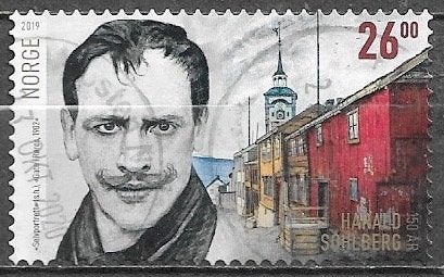 NOORWEGEN 26 Kr. zegel 150e Geboortedag van H. Sohlberg 2019, Ophalen of Verzenden, Noorwegen, Gestempeld
