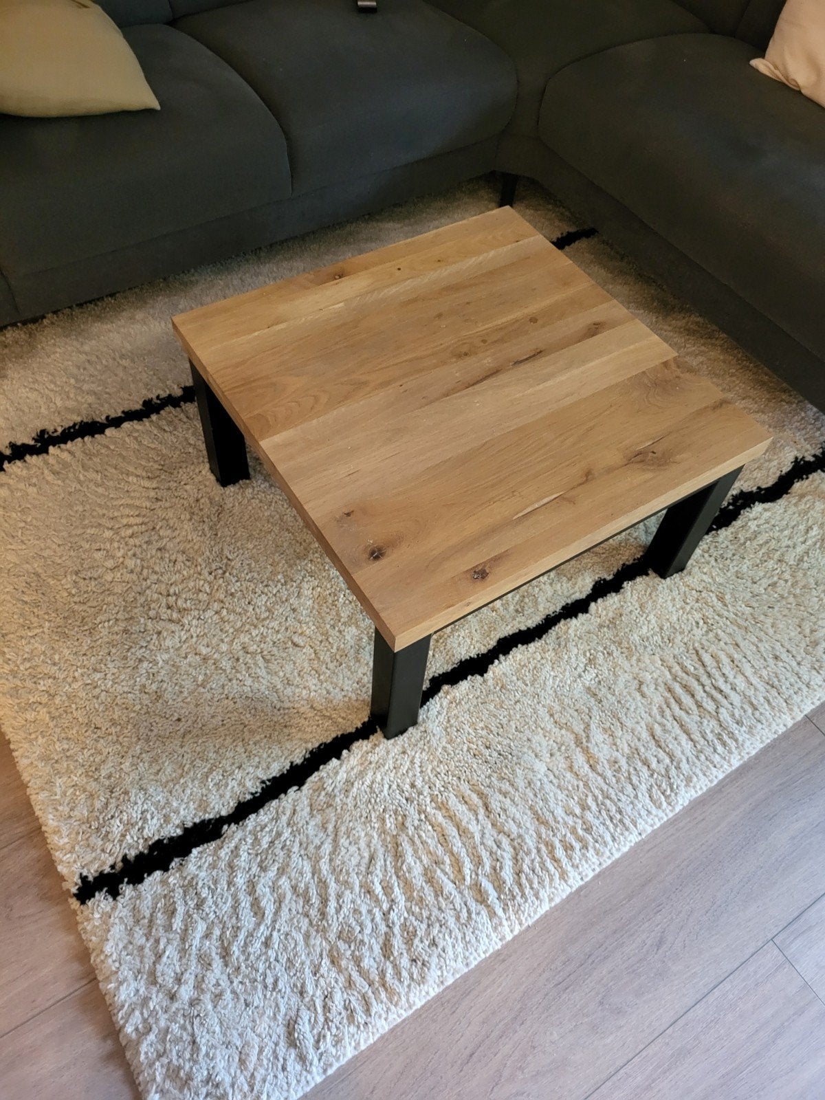 Salontafel Hevano massief eiken, Ophalen, 50 tot 100 cm, 50 tot 100 cm, Zo goed als nieuw