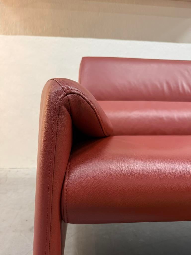 Als nieuw Leolux Felizia Bank 3 zits Rood leer Design 210, Huis en Inrichting, Leolux, Driepersoons, Ophalen of Verzenden, Zo goed als nieuw