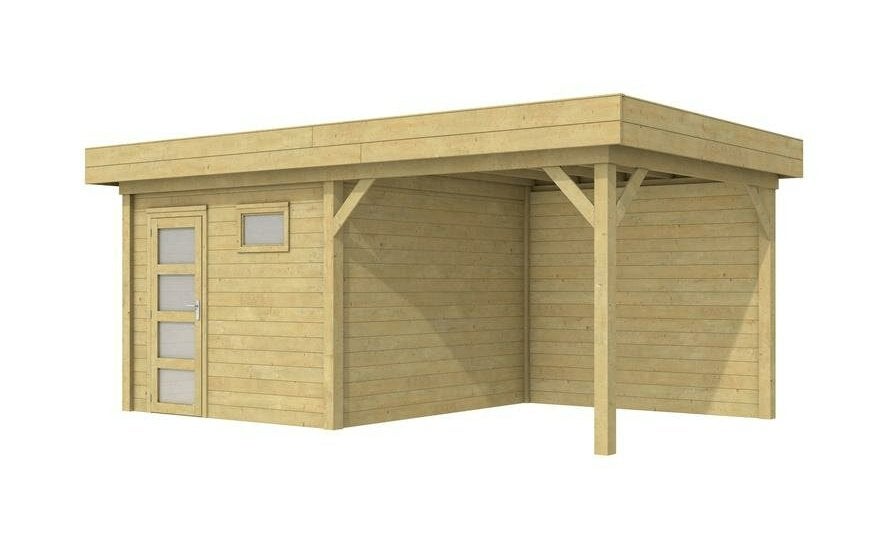 tuinhuis 300 x 300 en luifel 300 cm, groen geïmpregneerd, Ophalen, 200 tot 400 cm, Tuinhuis, 250 tot 500 cm