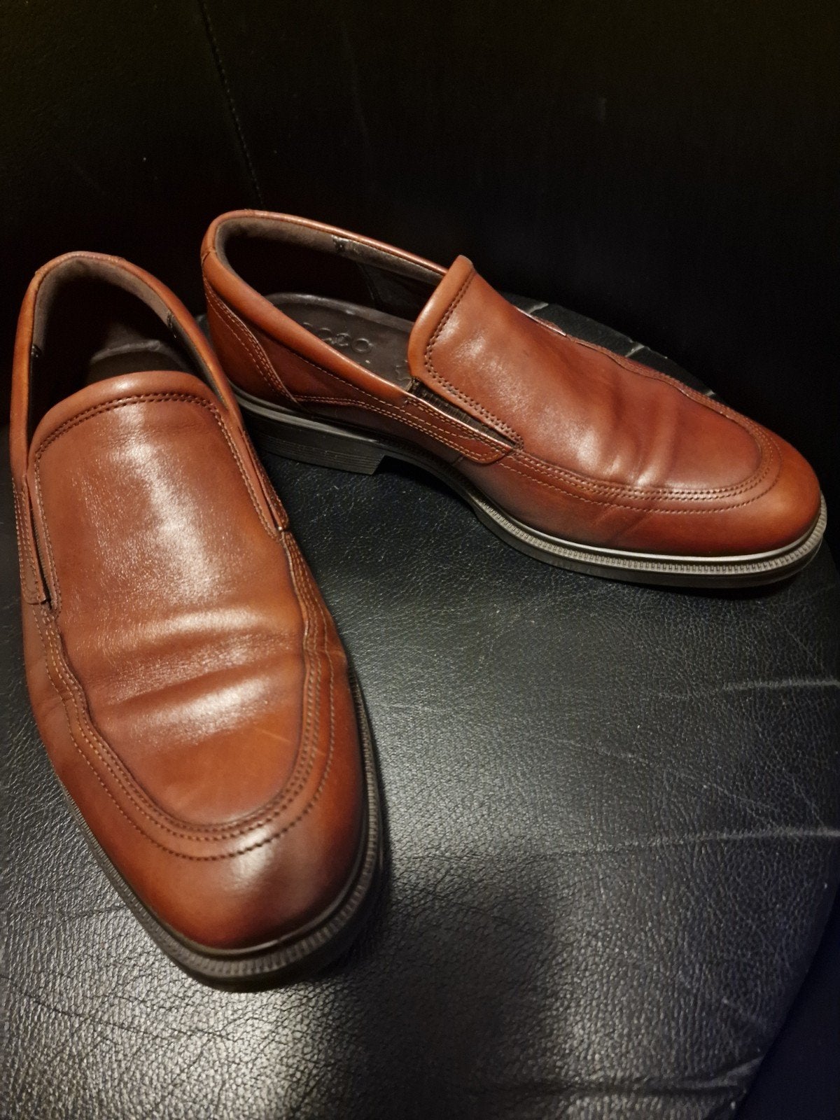 Ecco bruine leren loafers - Maat 42, Loafers, Ecco, Bruin, Ophalen of Verzenden