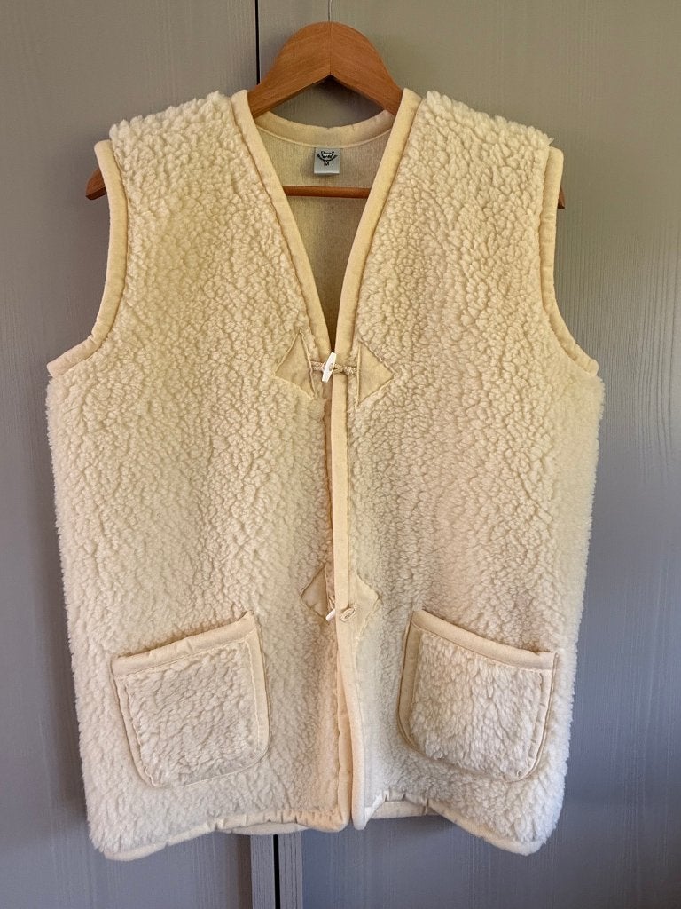 teddy sheepskin wool gilet jacket | m, Kleding | Dames, Jassen | Winter, Ophalen, Nieuw, Maat 38/40 (M), Beige