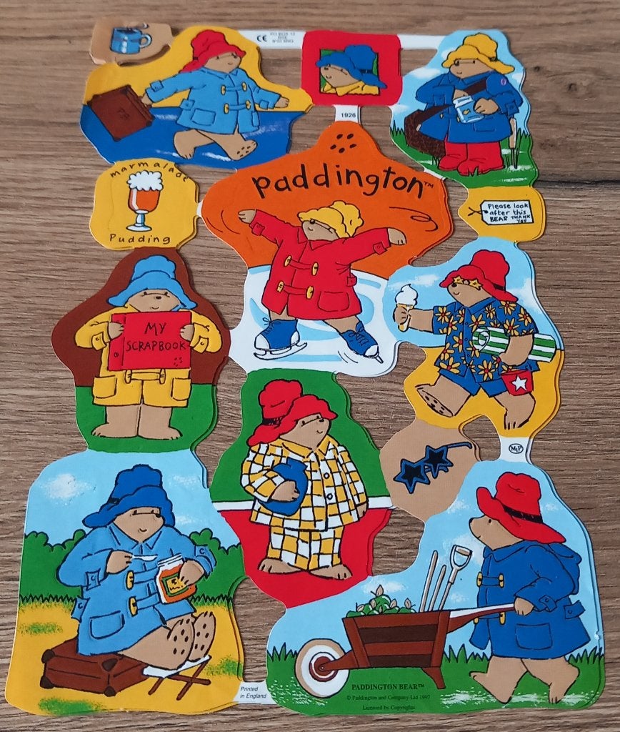 2 vellen poesiealbumplaatjes Paddington, Ophalen of Verzenden