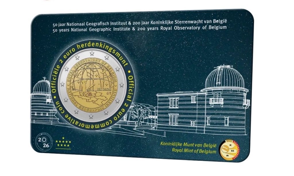 2 euro België “200 jaar Koninklijke Sterrenwacht’’ BU 2026, Verzenden, België, 2 euro, Losse munt