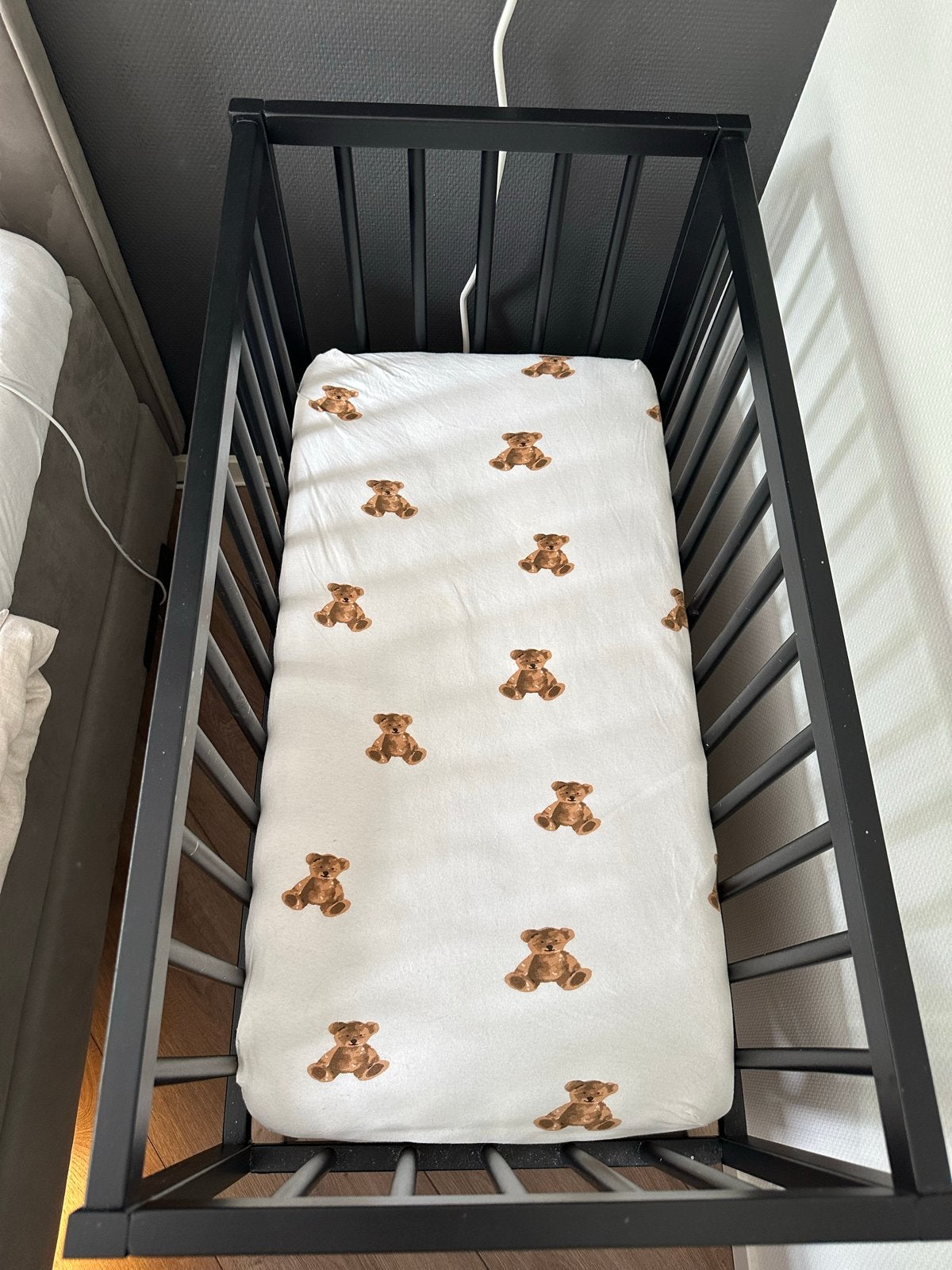 Prénatal Elian wieg zwart 40x80cm + matras & set, Kinderen en Baby's, Ophalen, Zo goed als nieuw, Ledikant