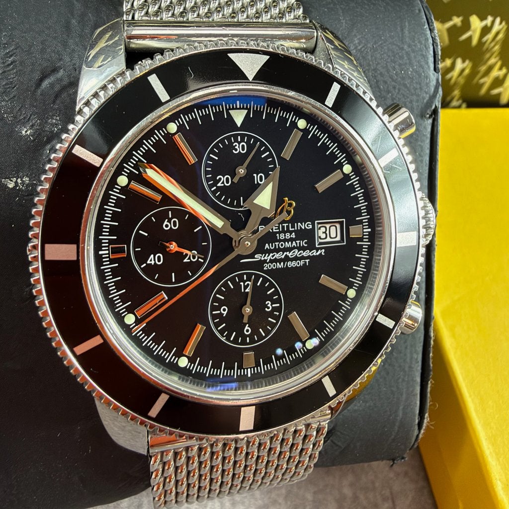 Breitling Superocean Heritage Chronograph 46 | doos | 411396, Sieraden, Tassen en Uiterlijk, Horloges | Heren, Staal, Gebruikt