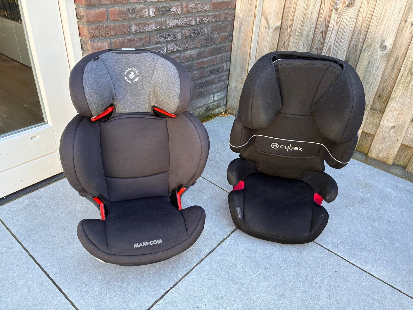 Twee autostoelen: Maxi-Cosi Rodi XP en Cybex Solution X-Fix, Ophalen, Autogordel of Isofix, Gebruikt, 15 t/m 36 kg