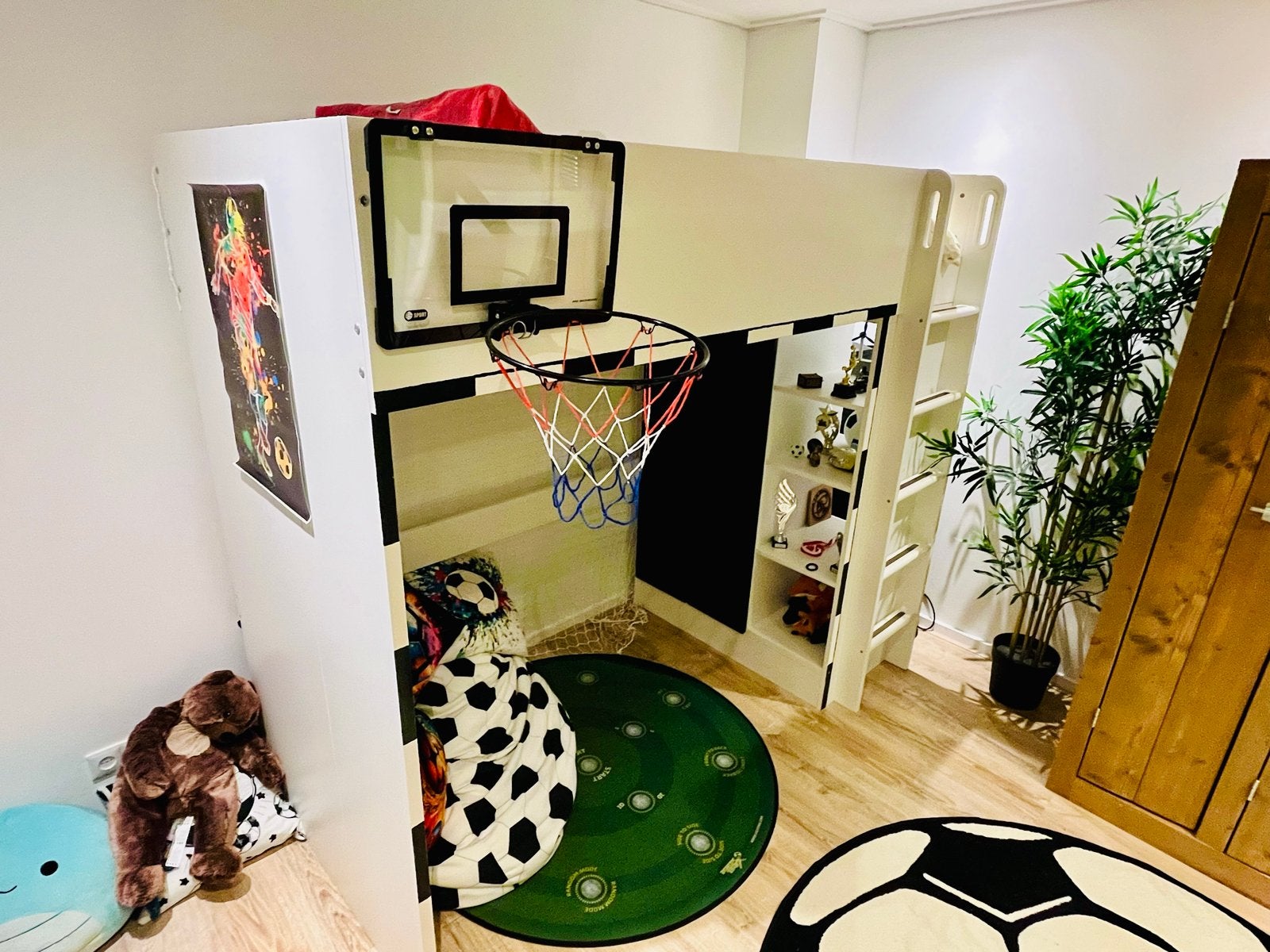 Ikea Småstad Hoogslaper 90x200 - voetbalbed - kast krijtbord, Ophalen, Gebruikt, 90 cm, Eenpersoons