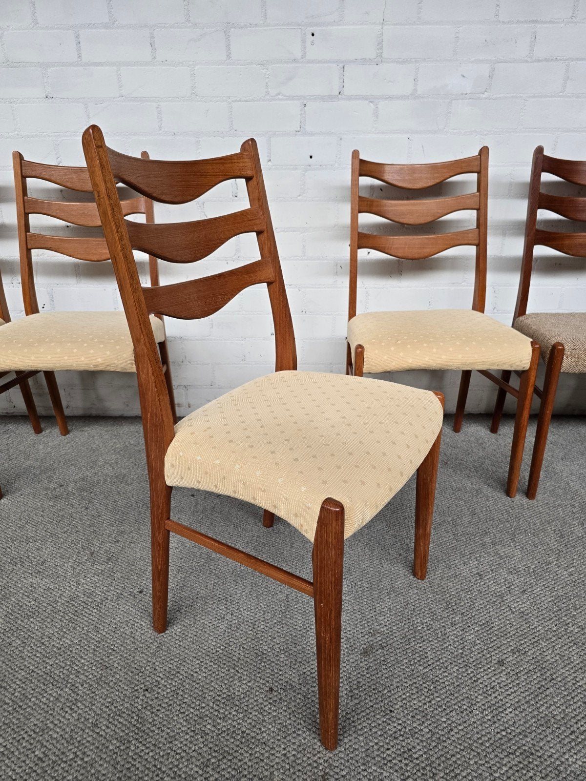 Deense design stoelen, mid century,  teak, Ophalen, Gebruikt, Bruin