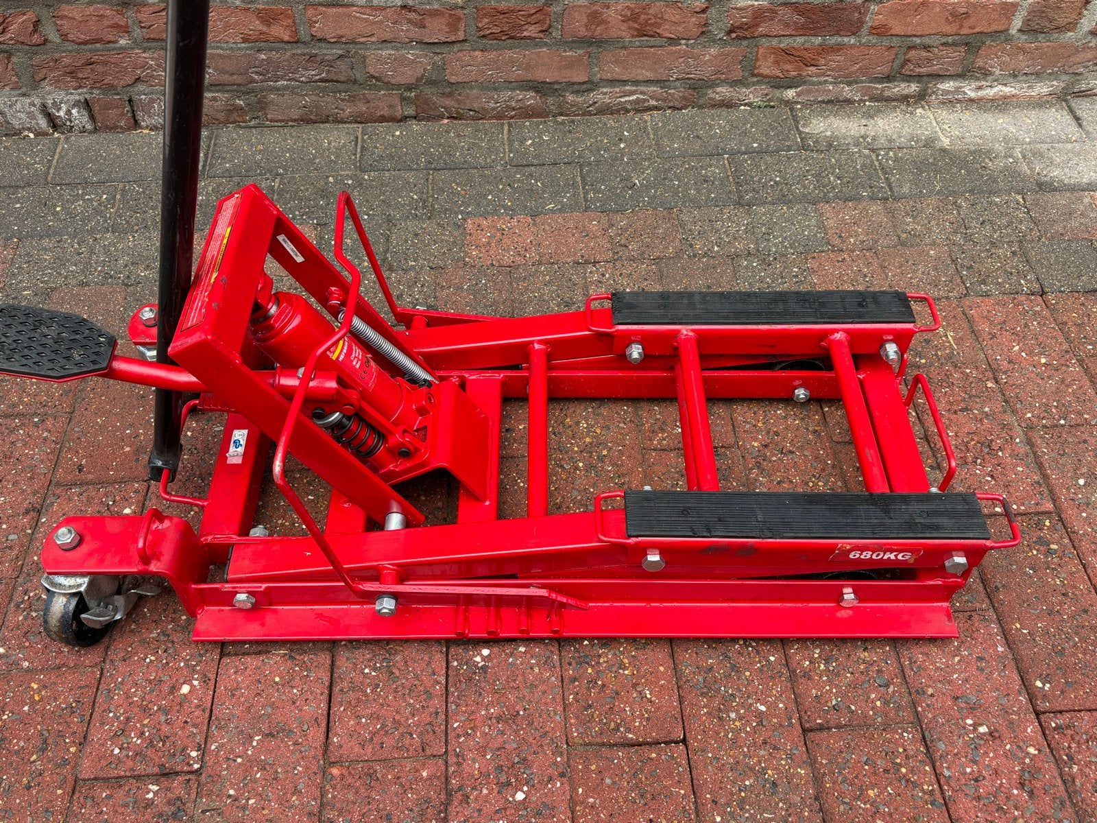 Hydraulische motorfietskrik 680KG, Auto diversen, Krikken, Ophalen of Verzenden, Zo goed als nieuw, Hydraulisch, Garagekrik