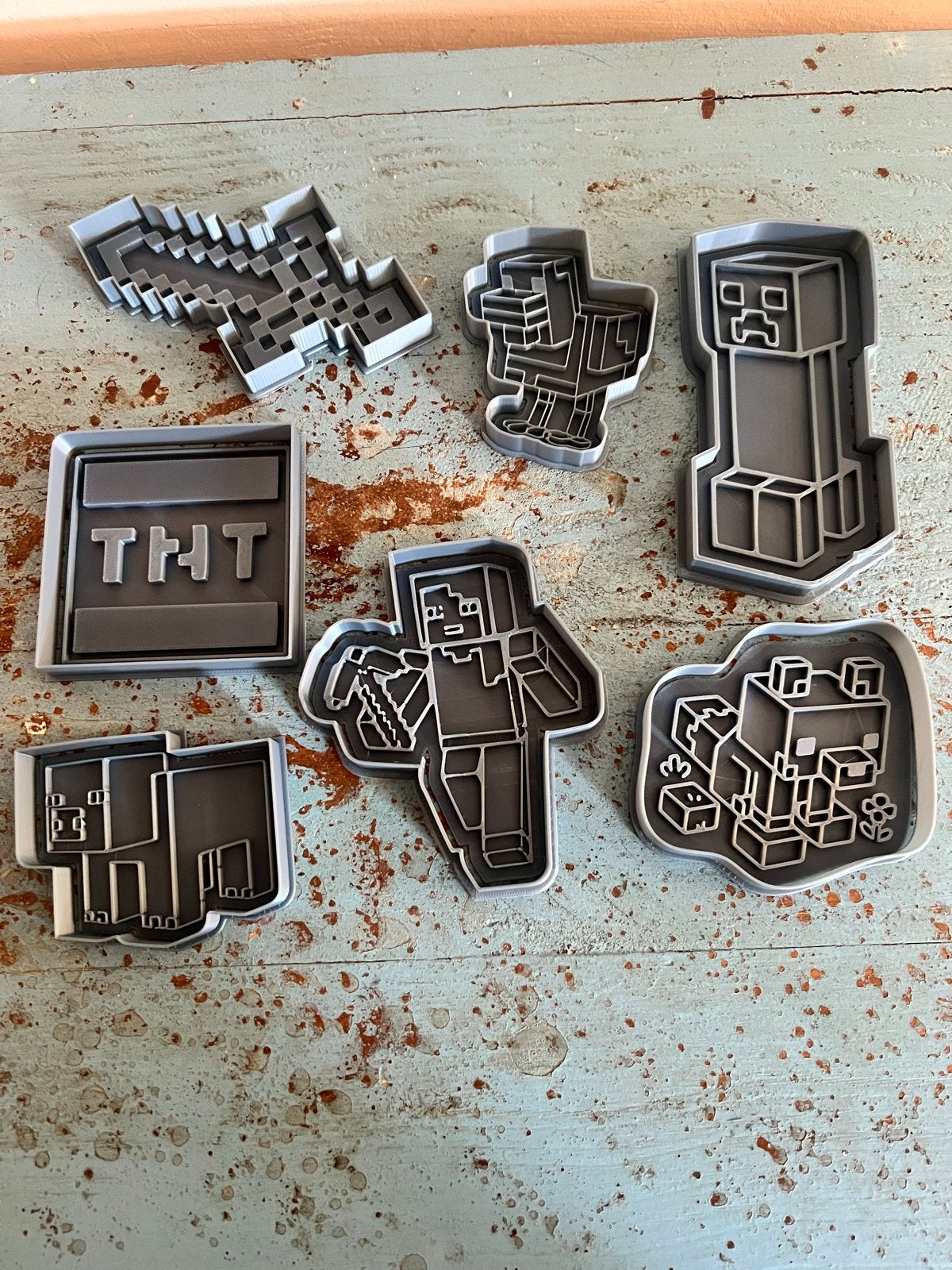 Minecraft Koekjesuitstekers Set - 3D Geprint, Gebruikt, Overige thema's, Overige typen, Ophalen of Verzenden