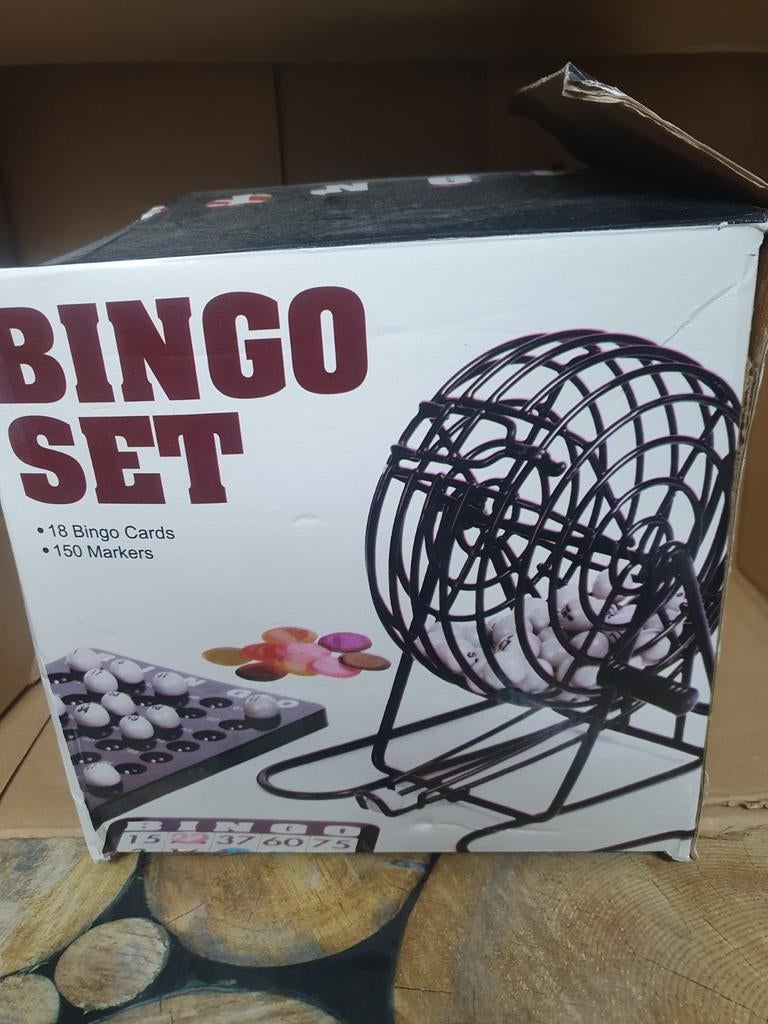 Bingo Spel met Metalen Radje - Complete Set, Vijf spelers of meer, Ophalen of Verzenden, Zo goed als nieuw