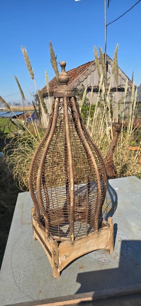 Superleuke sierlijke vogelkooi hout ijzer, Ophalen of Verzenden