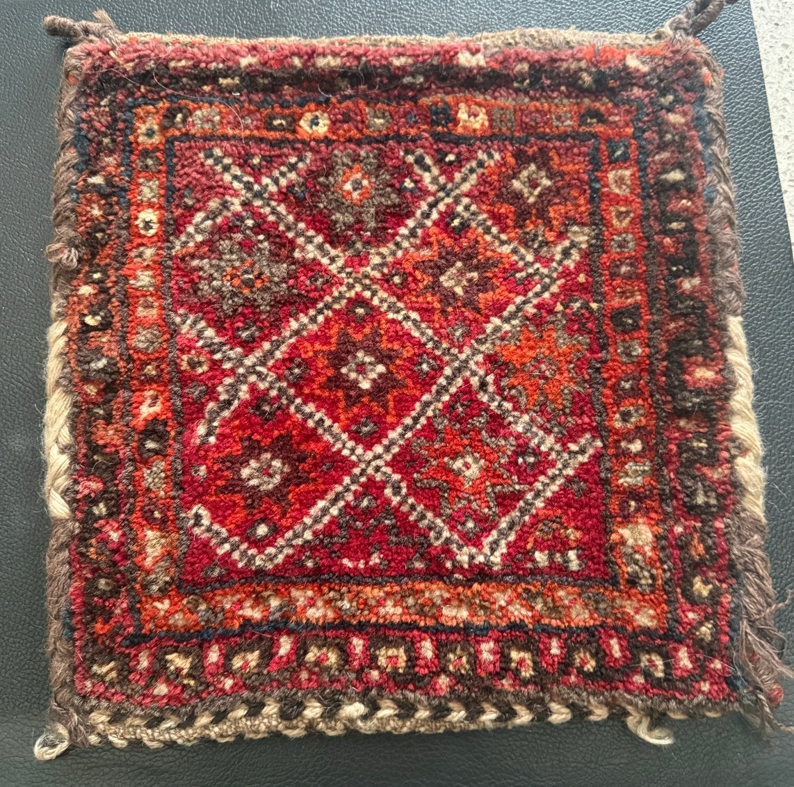 Vintage Perzisch tapijtje - Handgeknoopt ca 30x30 cm, Ophalen of Verzenden