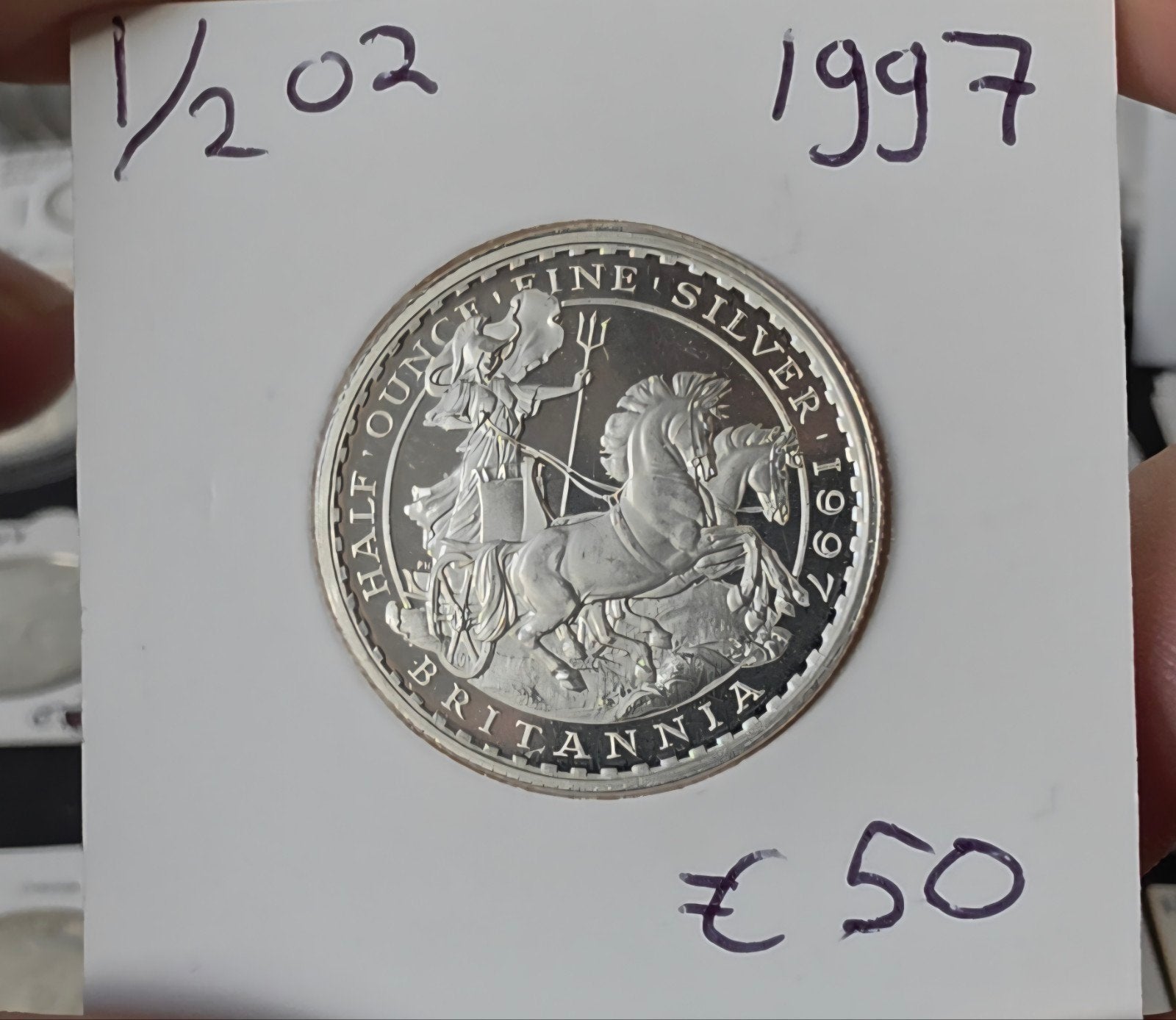 1/2 Oz 1997 zilver 999 Brittania, Verzenden, Zilver