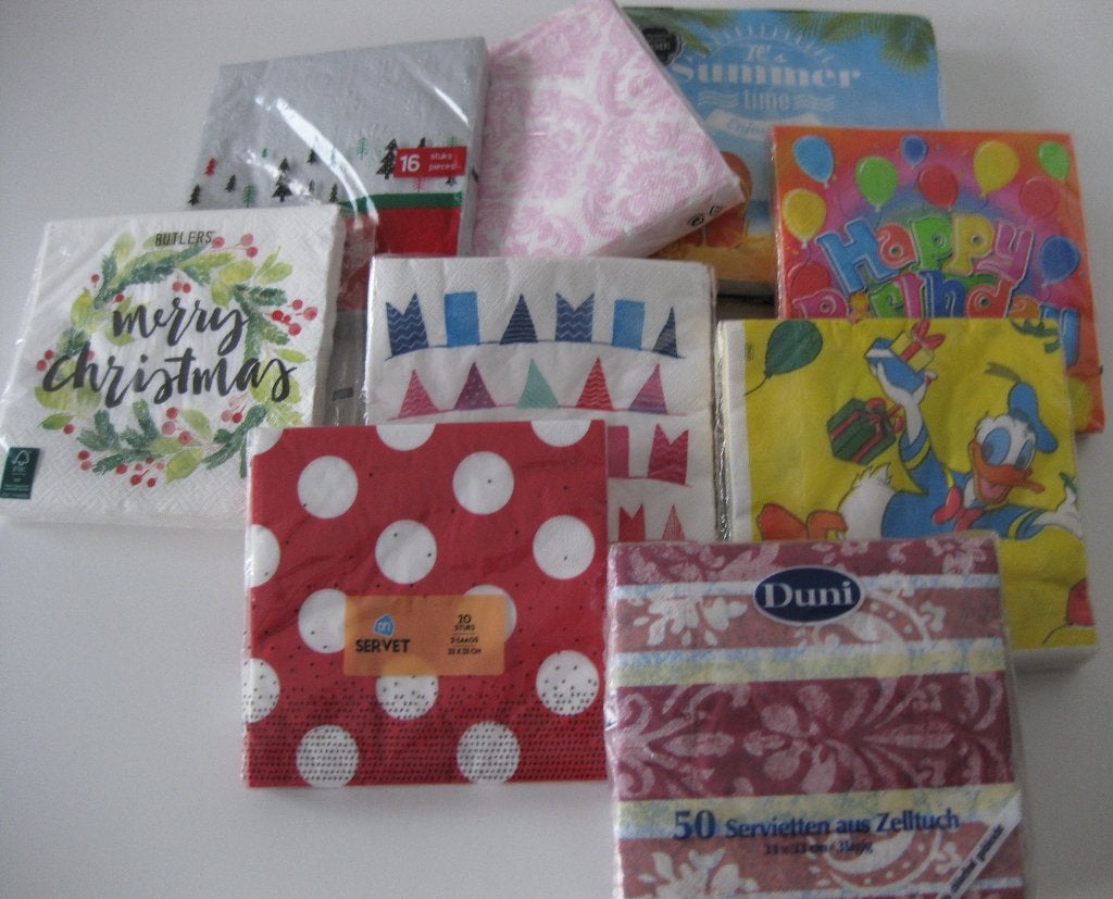 Servet / Servetten assortiment 9 verpakkingen o.a. Kerst, Ophalen of Verzenden, Nieuw