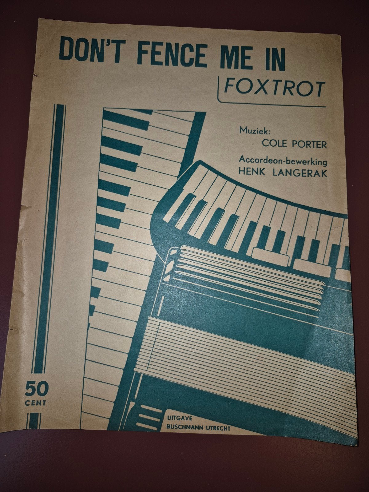 Don't Fence Me In Foxtrot - Cole Porter bladmuziek, Gebruikt, Ophalen of Verzenden, Accordeon, Artiest of Componist
