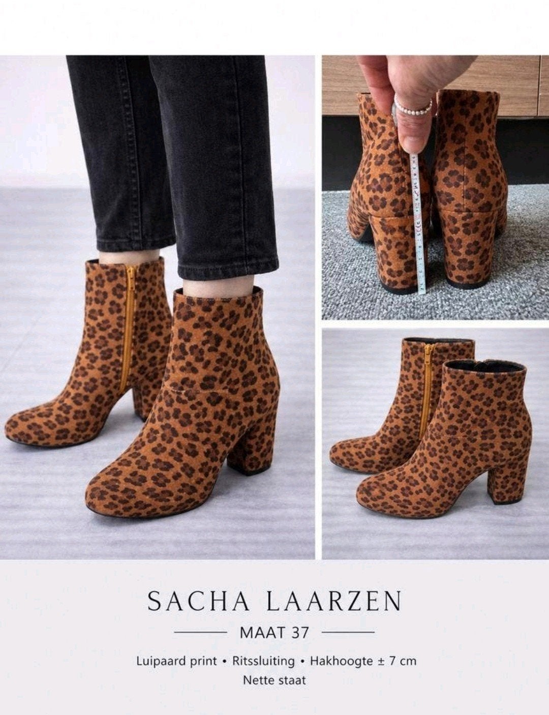 sacha enkellaarsjes maat 37, Bruin, Ophalen of Verzenden, Zo goed als nieuw, Sacha
