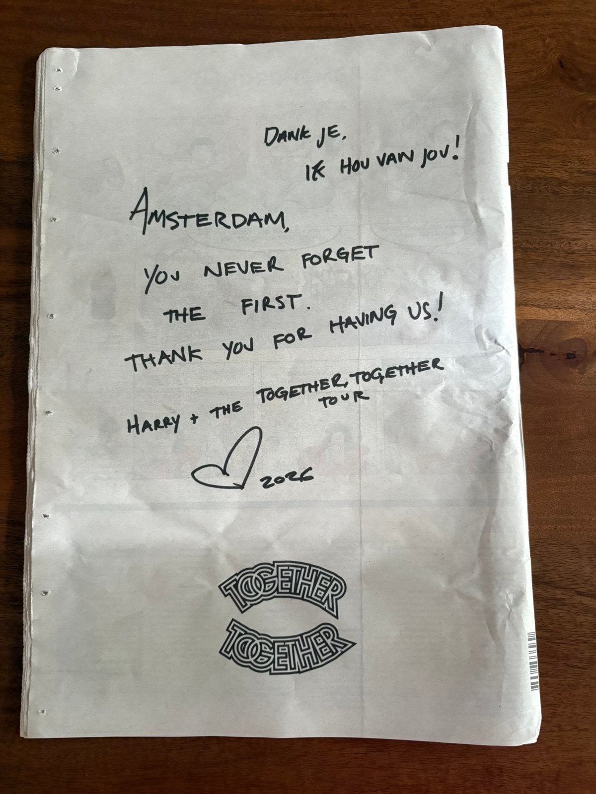 Parool Harry Styles, Ophalen, Zo goed als nieuw
