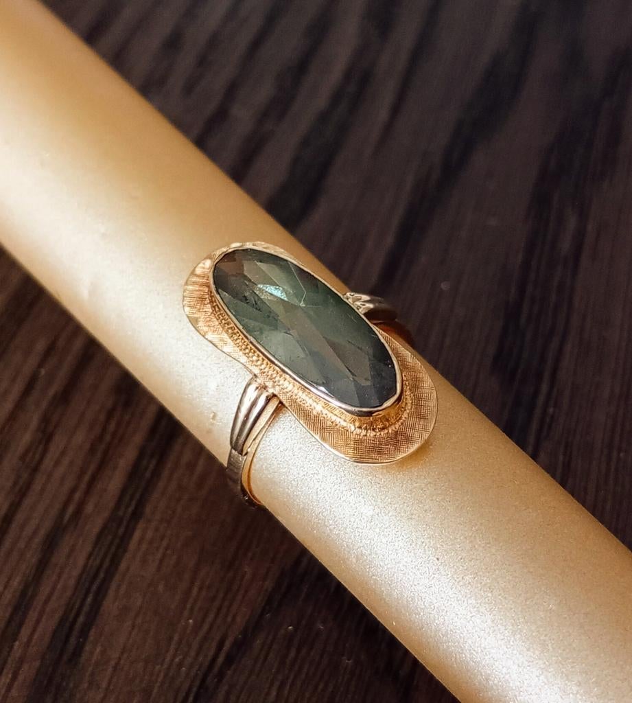 Gouden ring, Sieraden, Tassen en Uiterlijk, Ringen, Verzenden, Zo goed als nieuw, Dame, Goud