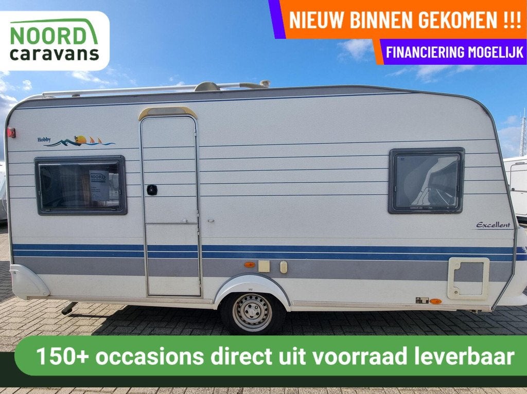 Hobby EXCELLENT EASY 460 UFE FRANSBED + VOORTENT + DOUCHE, Caravans en Kamperen, Caravans, Rondzit, Hobby, Serviceluik, Bedrijf