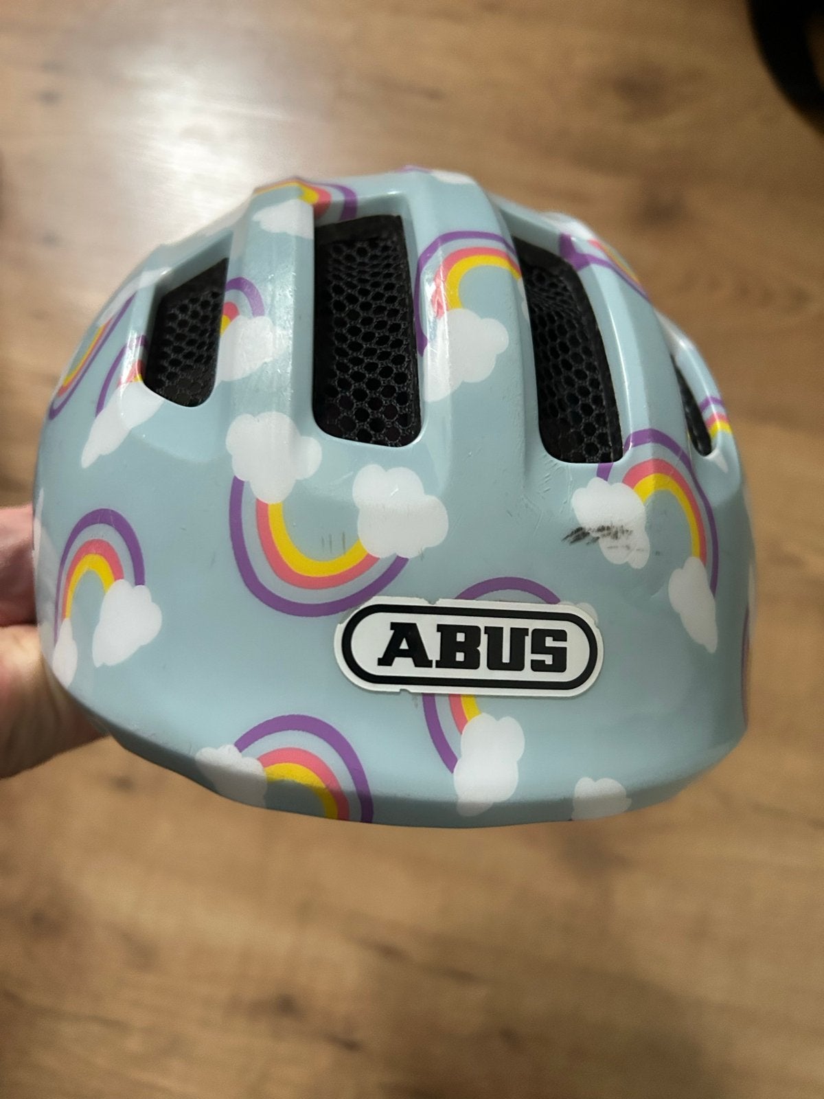 ABUS Smiley 3.0 kinderfietshelm - Regenbogen, Fietsen en Brommers, Ophalen of Verzenden, Gebruikt, Overige maten, Jongen of Meisje