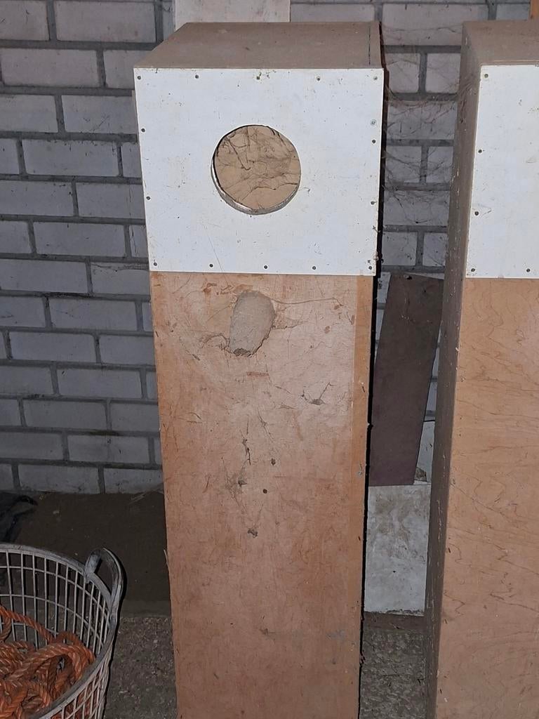 Broedblokken voor aras en amazones en kakatoe, Ophalen, Hout, Broedkooi of Kweekkooi