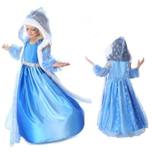SUPER SALE Frozen Elsa Jurk met capuchon maat 140/146, Verzenden, Nieuw, Meisje, Jurk of Rok