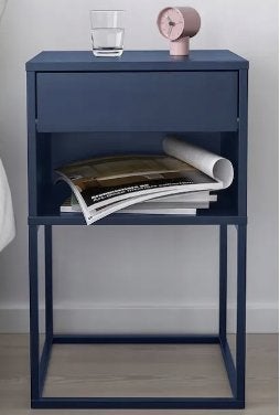 2 IKEA VIKHAMMER bedside tables – dark blue, Ophalen, Overige materialen, Minder dan 45 cm, 55 tot 70 cm