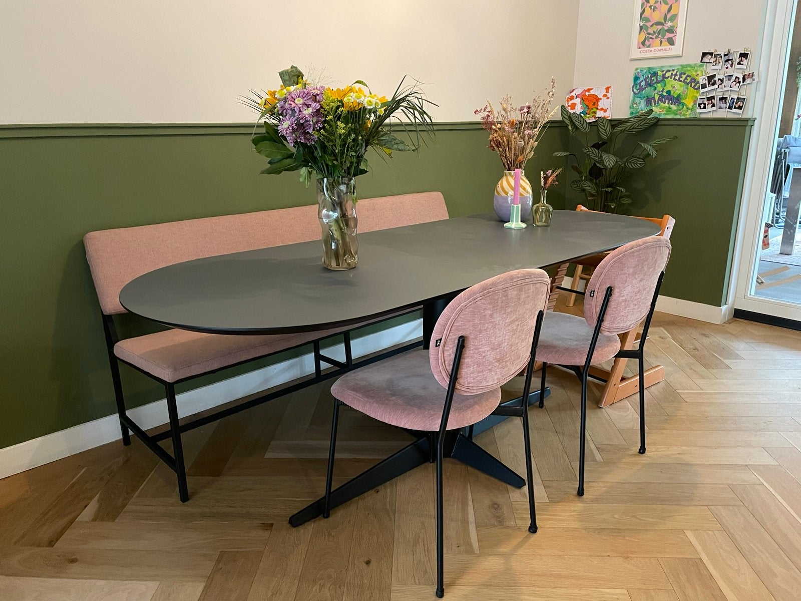 2 Goossens eetkamerstoelen Mirjam (roze), Huis en Inrichting, Ophalen, Twee, Overige kleuren, Zo goed als nieuw