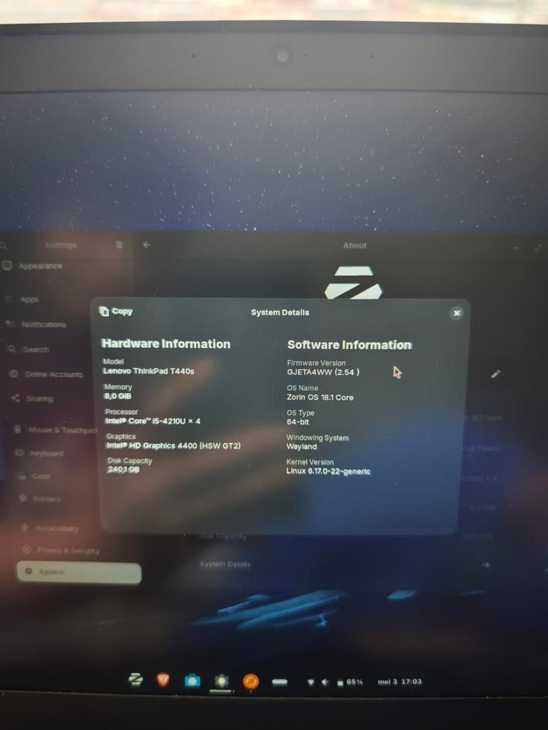 Lenovo ThinkPad T440s | i5 | 8GB | 240GB SSD | Zorin Linux, Ophalen of Verzenden, Gebruikt