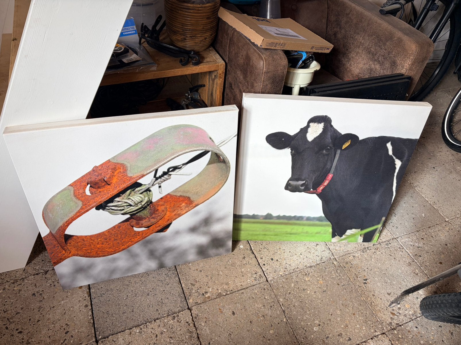 2 Canvas foto's: 60x60, Ophalen, Gebruikt, 50 tot 75 cm, Foto of Poster