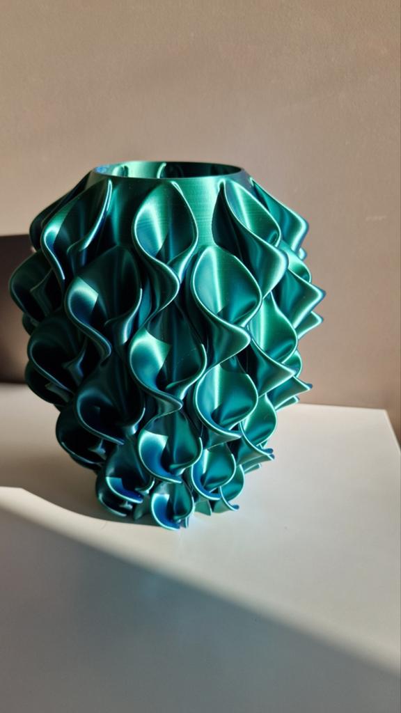 Unieke 3D-geprinte vaas - Groen/Blauw, Ophalen, Kunststof, Overige kleuren, Nieuw