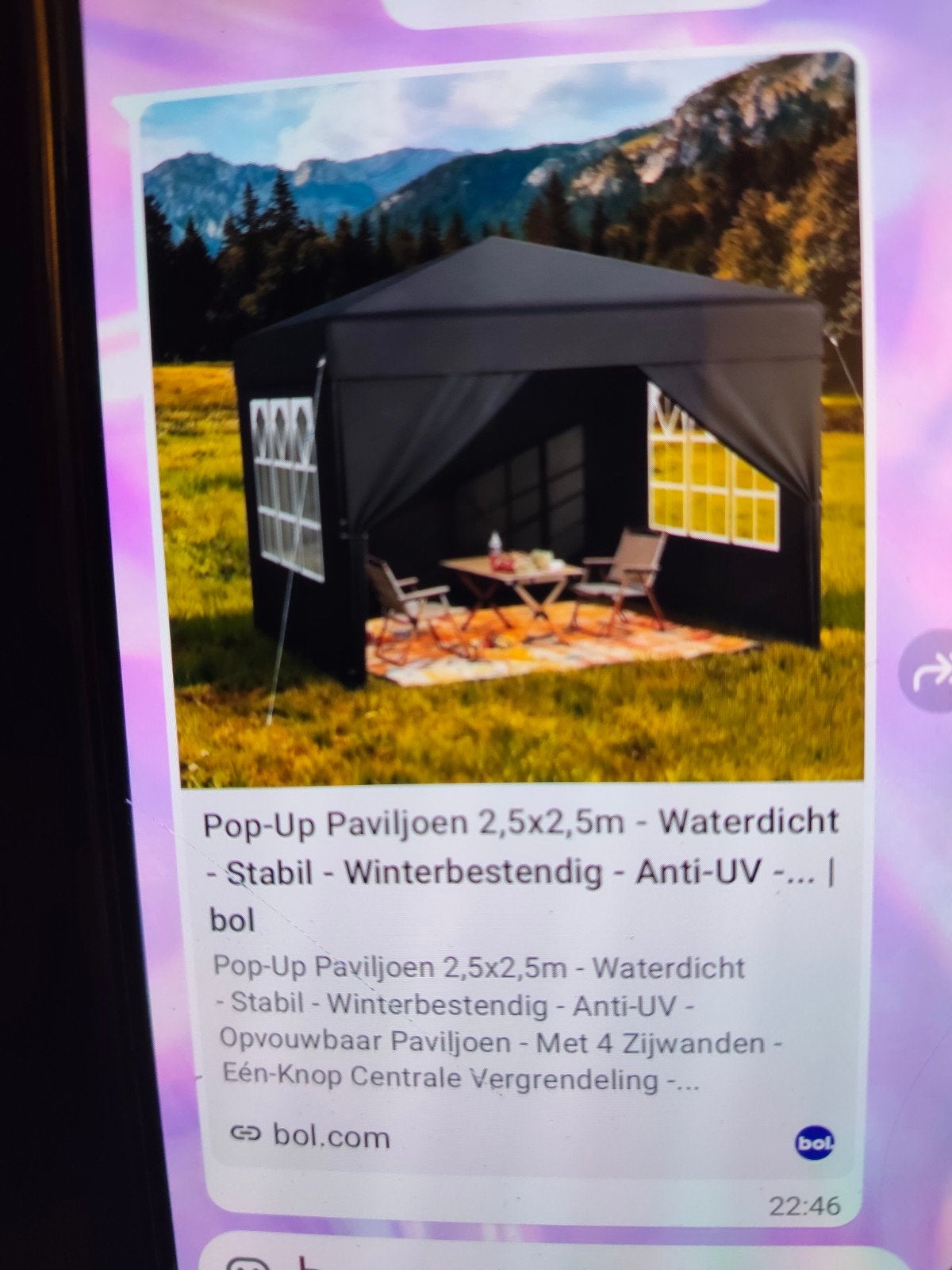 Pop-Up Paviljoen 2,5x2,5m - Waterdicht & Stabiel, Tuin en Terras, Partytenten, Opvouwbaar, Minder dan 4 meter, Nieuw, Paviljoen