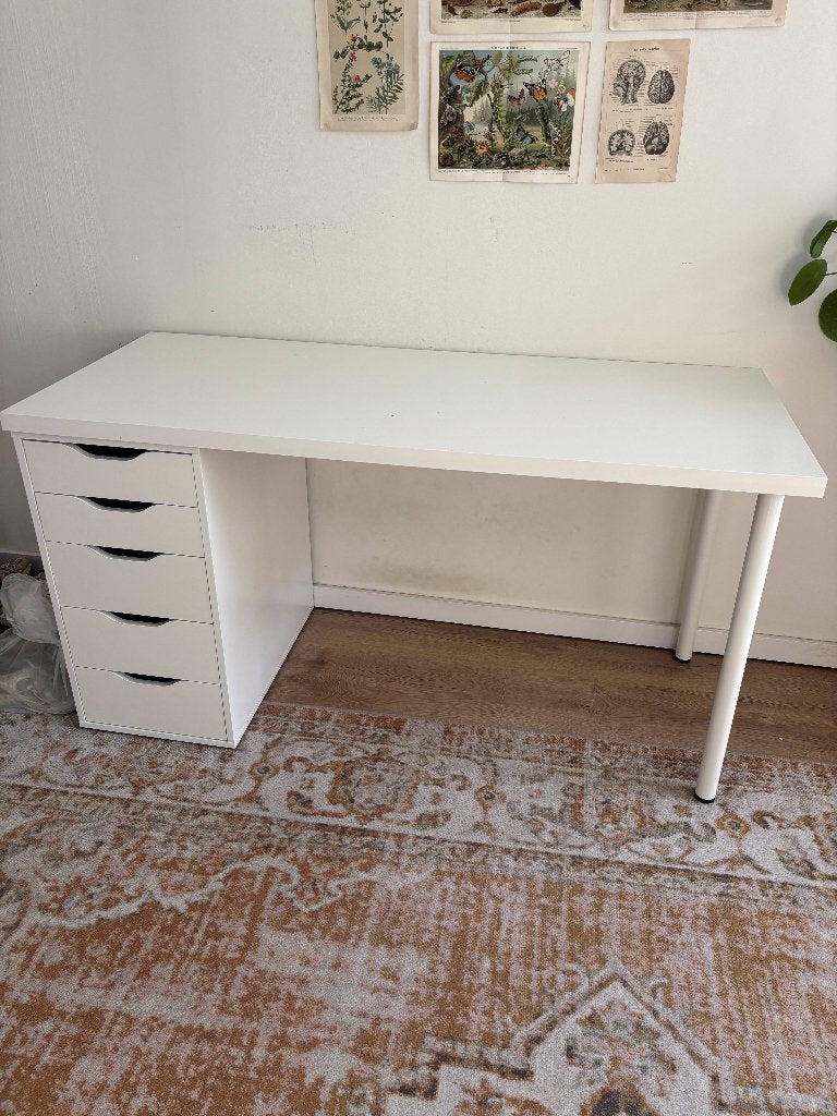 LAGKAPTEN/ALEX bureau wit, Huis en Inrichting, Ophalen, Gebruikt, IKEA, 140 cm