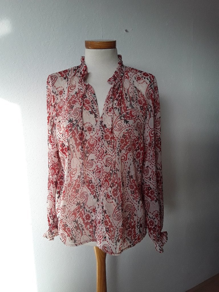 Voile blouse van Elvira mt 40, Maat 38/40 (M), Zo goed als nieuw, Elvira, Meerkleurig