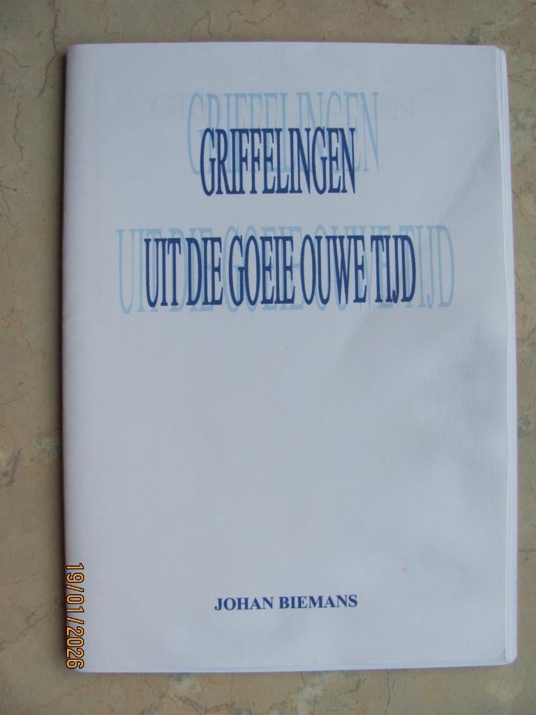 NIEUWSTAAT J. Biemans GRIFFELINGEN UIT DIE GOEIE OUWE TIJD, Noord-Brabant, Johan Biemans, Ophalen of Verzenden, Zo goed als nieuw