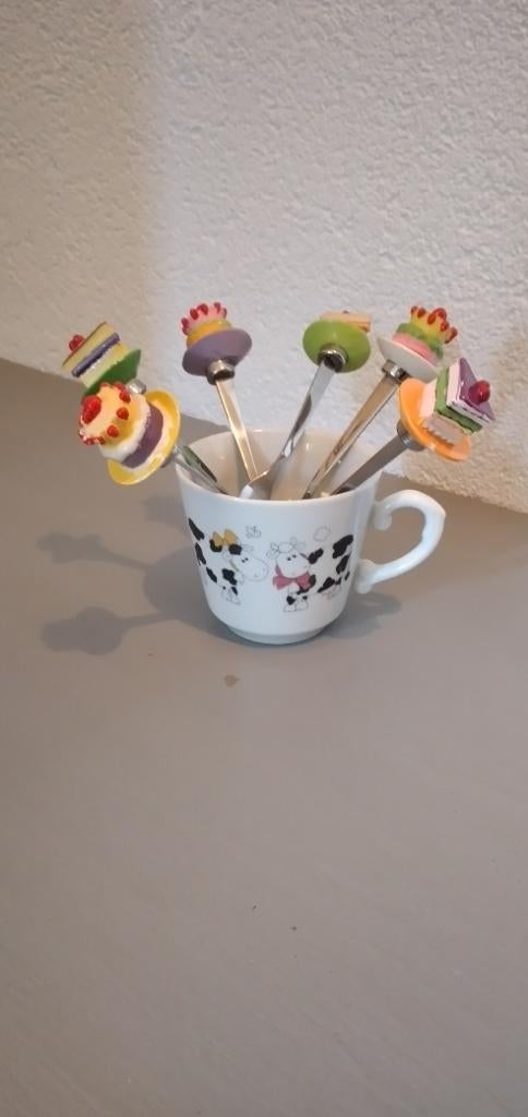 Feestelijke gebakvorkjes, Verzenden, Zo goed als nieuw, Overige materialen, Los bestek