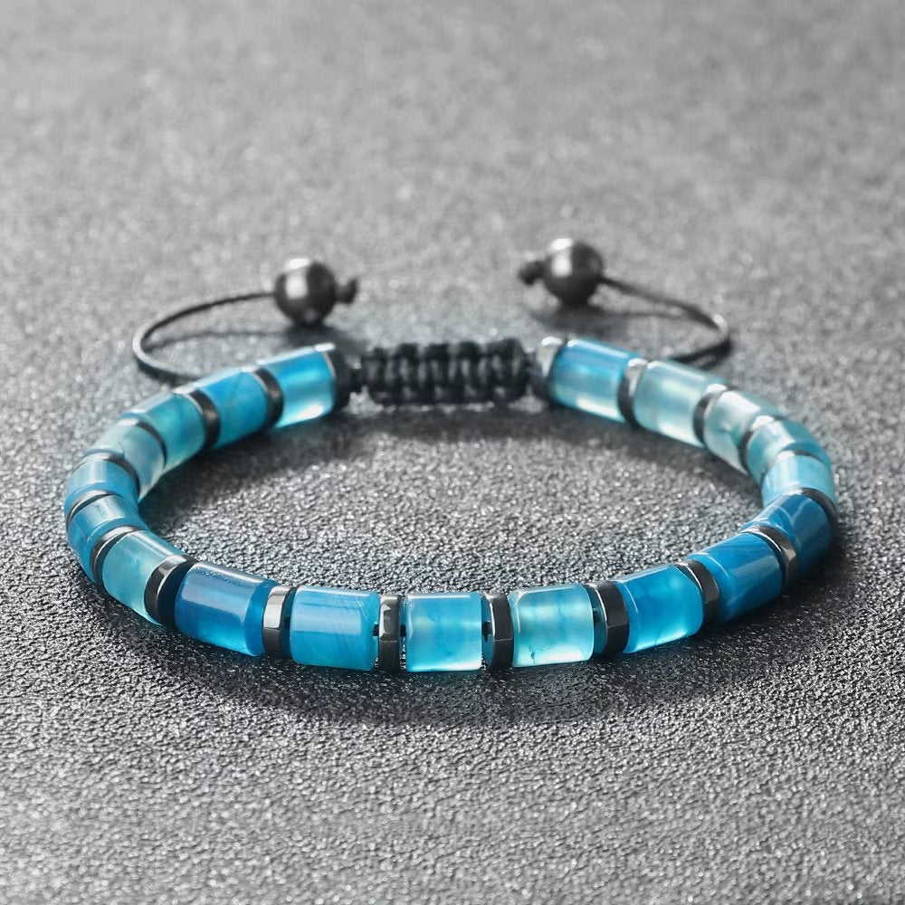 Blauwe Agaat Armband, Verzenden, Nieuw, Blauw, Overige materialen